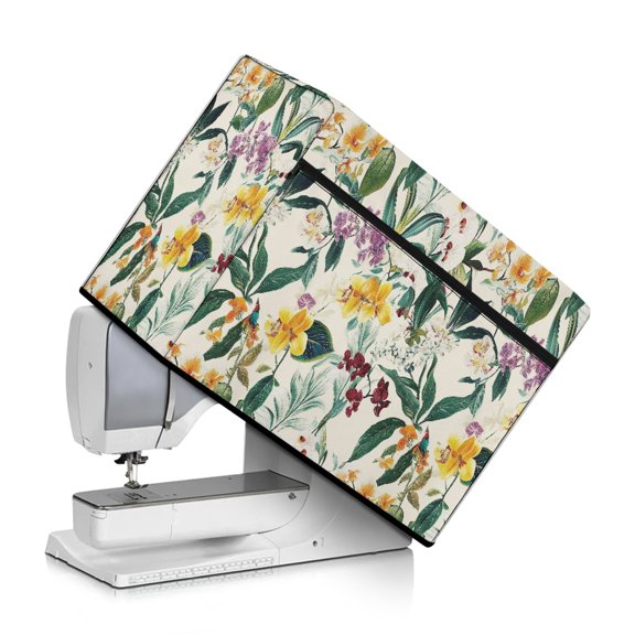 HELLHERO Flowers Pattern Sewing Machine Cover Soft Lightweight Protective Cover