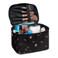thumbnail image 1 of HELLHERO Flowers Portable Makeup Brush Bag with Brush Slots Polyester Wide-open Portable and Durable, 1 of 4