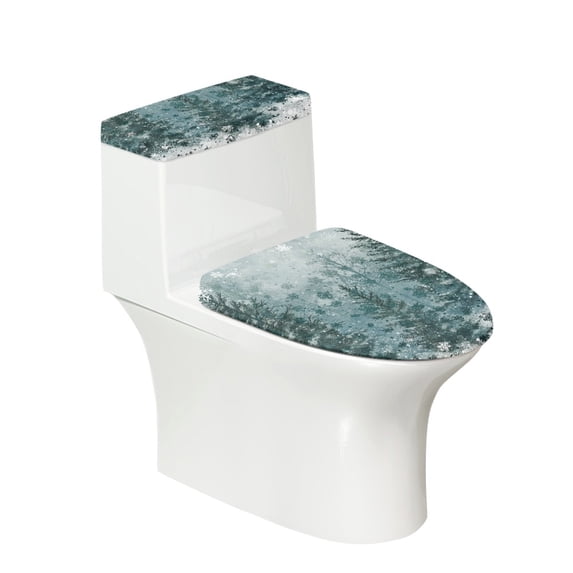 HELLHERO Forest Trees Comfortable and Practical for Gift Elastic Bottom Toilet Covers Set Universal Stretch Reusable