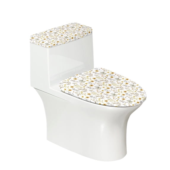 HELLHERO Fresh flowers Fits All Toilet Shapes Stretch Toilet Lid Seat Cover, Polyester, Easy to Install Bathroom Seat Covers, Elastic Bottom, Easy Care