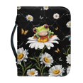 thumbnail image 1 of HELLHERO Frog on Daisy with Butterflies Church Bible Bag for Women, Durable Bible Cover with Zippered Handle for Prayer Outdoor Study Christian Prayer, 1 of 13