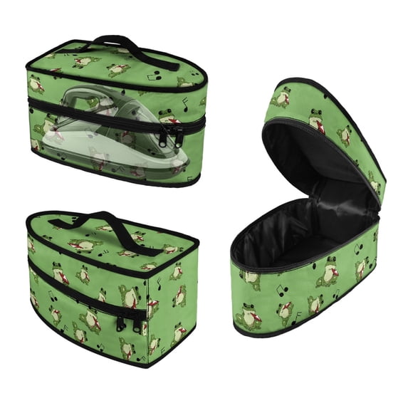 HELLHERO Frog Musical Note Pattern Dustproof Iron Organizer Protective with Handle Handheld Travel Steamer Organizer, Bag Only