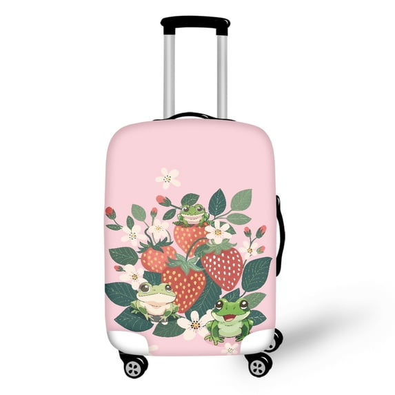 HELLHERO Frog Strawberry Wrinkle Resistant Suitcase Cover for Friends, All Size Anti Fouling Durable Luggage Covers