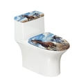 thumbnail image 1 of HELLHERO Galloping Horses on Golden Field Stylish 2 Pack Toilet Lid Cover Set, Elastic Edge Elastic Fabric Toilet Seat Covers Set & Elastic Installation, 1 of 7