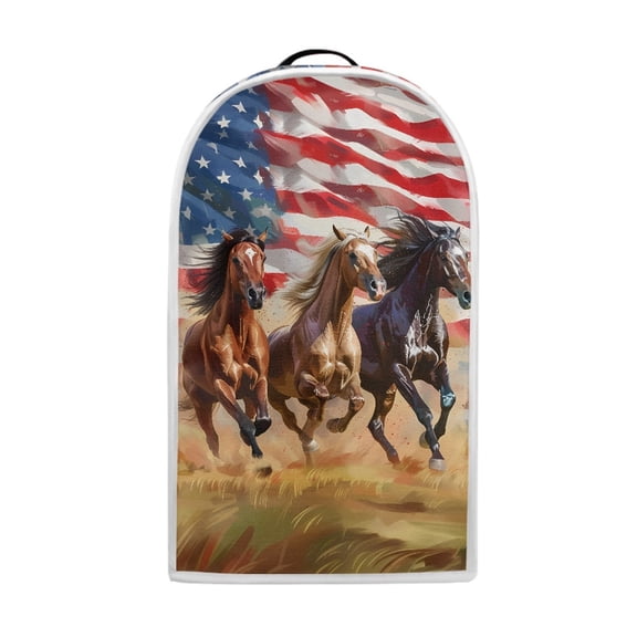 HELLHERO Galloping Horses on US Flag 1pc Protective Case Polyester Waterproof for Women