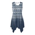 thumbnail image 1 of HELLHERO Geometric Diamond Print Casual Midi Dress, Side Pockets Sleeveless Sundress Pleated Durable Summer Sleeveless Dress, 1 of 8