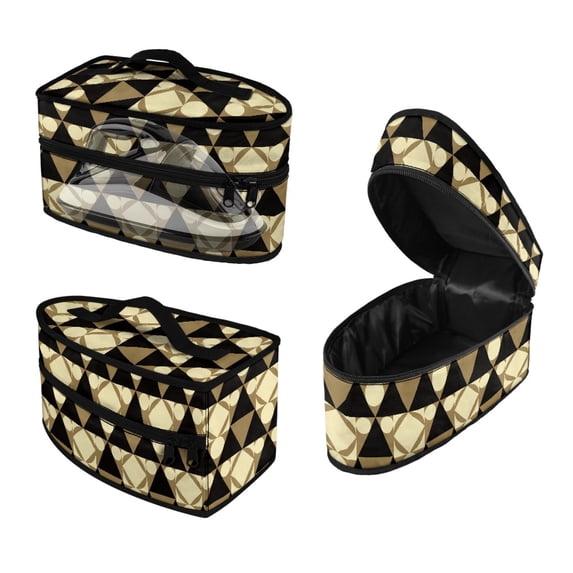 HELLHERO Geometric Pattern Design Handheld Steamer Iron Storage Case 11.8x6.69x5.5 Inches Universal for Most Iron and Hair Styling Tool(Bag Only)