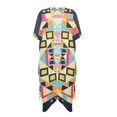 thumbnail image 1 of HELLHERO Geometric Pattern Design Womens Kimono Swimsuit Cover Ups High Quality Fabrics Long Loose Free Size Bathing Suit Cover Up for Female Adult, 1 of 5