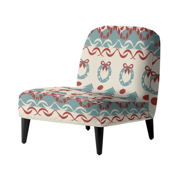 HELLHERO Geometric Patterns Armless Accent Chair Protector, Dustproof Stretch Elastic Bottom Armless Accent Chair Washable Cover for Living Room Home