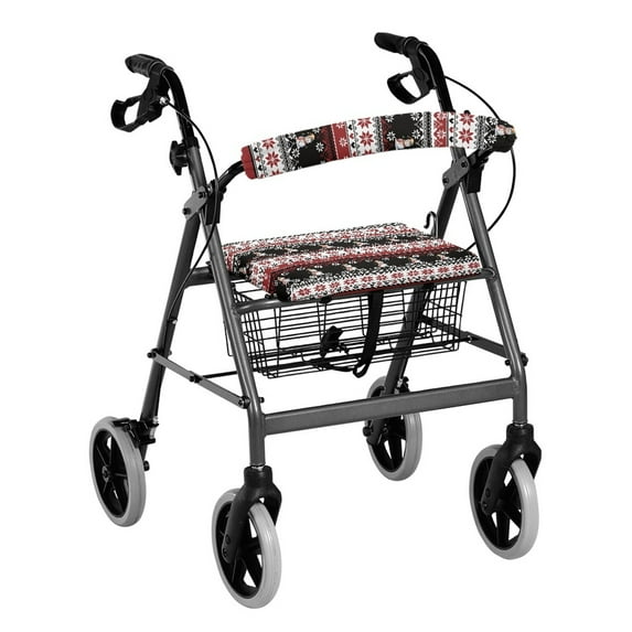 HELLHERO Geometric Stripes Walker Seat Cushion Cover & Rollator Seat Cover for Outdoors and Neighborhoods Easy Install Reusable Easy to Use Removable