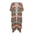 thumbnail image 1 of HELLHERO Geometric Totem Bathing Suit Cover Ups Kimono High Quality Fabrics Long Bikini Coverups, 1 of 6