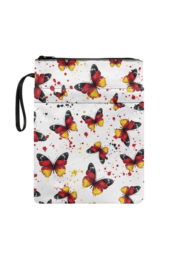 German Wing Art Polyester Book Organizer Bag for Librarian Book Club Gifts for Journals Planners Books Waterproof