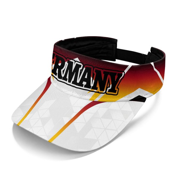 HELLHERO Germany Flag Soccer Theme Sports Visor Hat, Comfortable Sun Visor Hat Polyester Fabric Adjustable UV Protection Sun Visor Cap for Beach