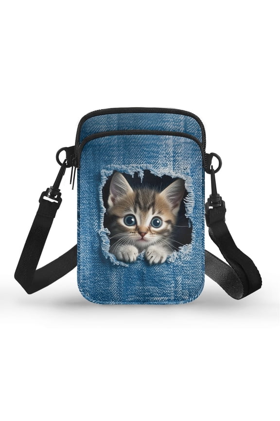 Ghost Bat Design Polyester Cross Body Purse Leakproof Shoulder Purse for Outdoor Travel Daily Use