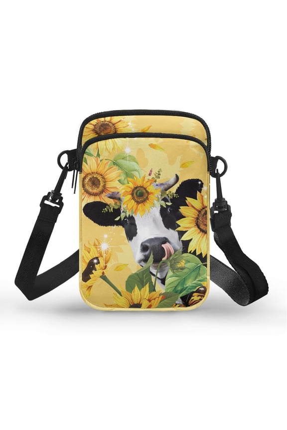Ghost Bat Pattern with Zipper Closed Crossbody Sling Bag Polyester for Adults