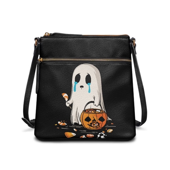HELLHERO Ghost Pumpkin Crying Women's Shoulder Bag Shoulder Purse for Women, Waterproof Durable Purse Satchel Adjustable Strap for Work Leisure Time
