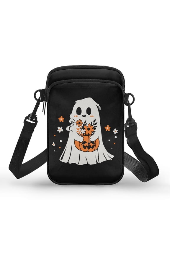 Ghost Pumpkin Sling Bag, Polyester Adjustable Strap for Men, Women