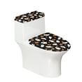 thumbnail image 1 of HELLHERO Ghost Pumpkin Toilet Lid Cover Set with Elastic Bottom 2 Piece Set Toilet Lid Dust Cover Set 17"x21" for Soft, 1 of 8