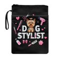 thumbnail image 1 of HELLHERO Gift Bag Zipper Pouch with Lightweight Polyester Fabric Book Cover Carrying Case Book Protection Paperbacks Bible for Reader 11.4 Inch X 8.66 Inch, Dog Stylist, 1 of 8
