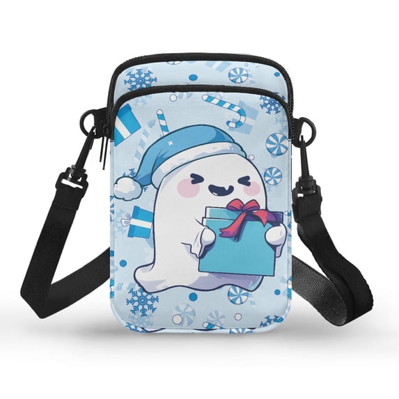 HELLHERO Gift Ghost Blue 2 Layers Small Crossbody Purse Lightweight for Casual Use