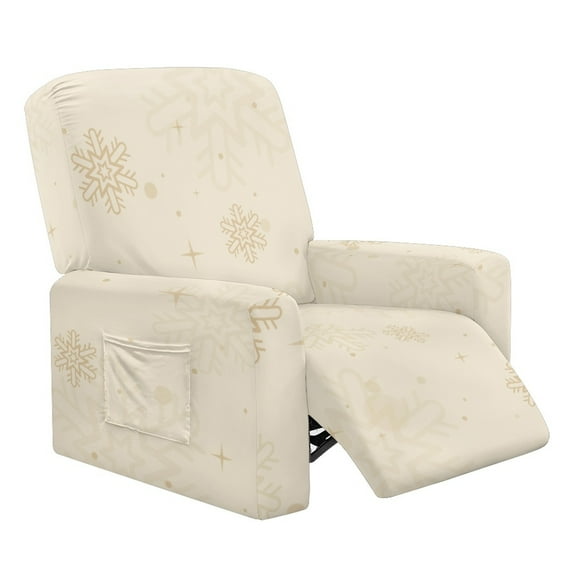 HELLHERO Snowflake Print Recliner Cover Non Slip Stretchy Recliner Couch Covers That Stay in Place Fitted Lift Chair Covers with Pockets Single Seat, Christmas Home Decor