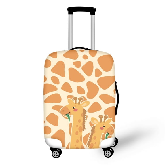 HELLHERO Giraffes Licking Spots Suitcase Cover for Kids, Polyester Spandex Anti Abrasion Personalized Luggage Cover All Size
