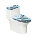 thumbnail image 1 of HELLHERO Golden Blue Textured Marble Toilet Lid Cover Set Fits All Toilet Shapes Toilet Seat Covers Set & 2 Piece for Household Easy to Install Adjustable, 1 of 4