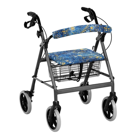 HELLHERO Golden Branches Rollator Walker Seat Back Covers & Walker Rollator Seat Back Cover with Washable Waterproof Removable and Washable Stain Proof