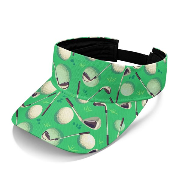 HELLHERO Golf Ball Pattern Breathable Sun Visor Cap for Golf Walk, UV Protection Comfortable Empty Top Sun Visor Cap