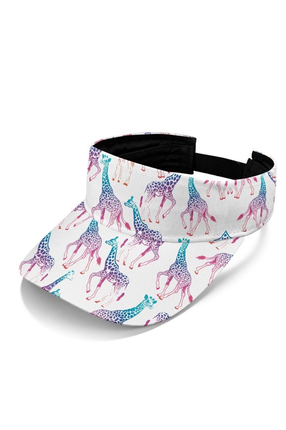 Golf Visor Hat with Gradient Giraffe Pattern, UV Protection Sun Visor Hat for Tennis Golf Daily Outdoor Sports
