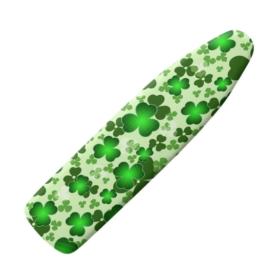 HELLHERO Green Clover Pattern Elastic Edge Ironing Board Covers Dust-Proof Non-Slip Easy to Install Soft Fabric 15"x54"