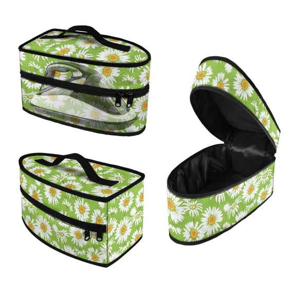 HELLHERO Green Daisy Travel Iron Storage Bag 11.8x6.69x5.5 Inches Most Iron Dustproof, Case Only