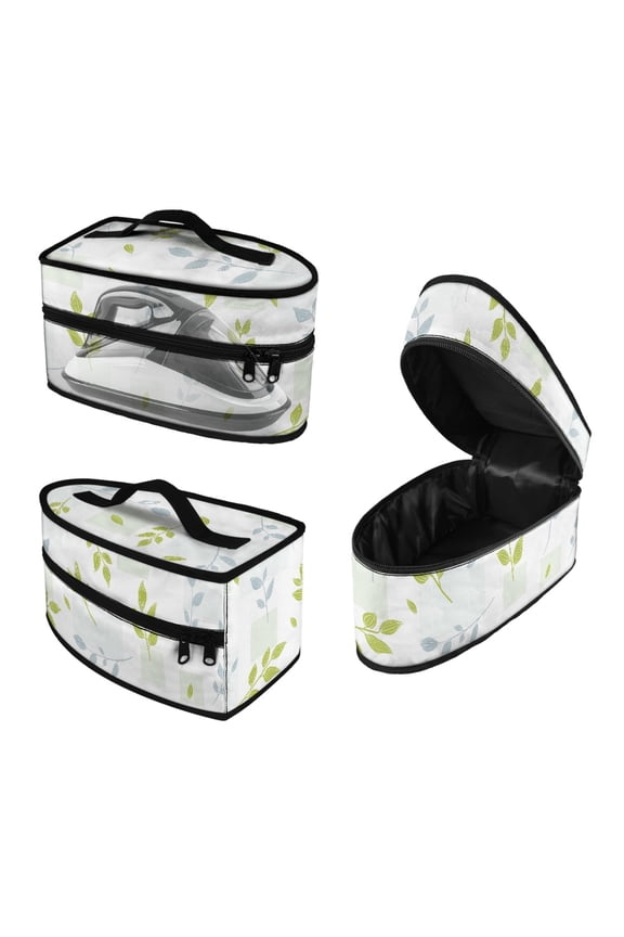 Green Leaf Pattern Steam Iron Storage Holder Lightweight Portable Steam Iron Case, Case Only