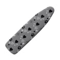 thumbnail image 1 of HELLHERO Grey Paw Print Hearts Ironing Board Cover Washable Replacement Accessories 3 Fasteners Iron Board Cover Non-Slip Christmas, 1 of 5