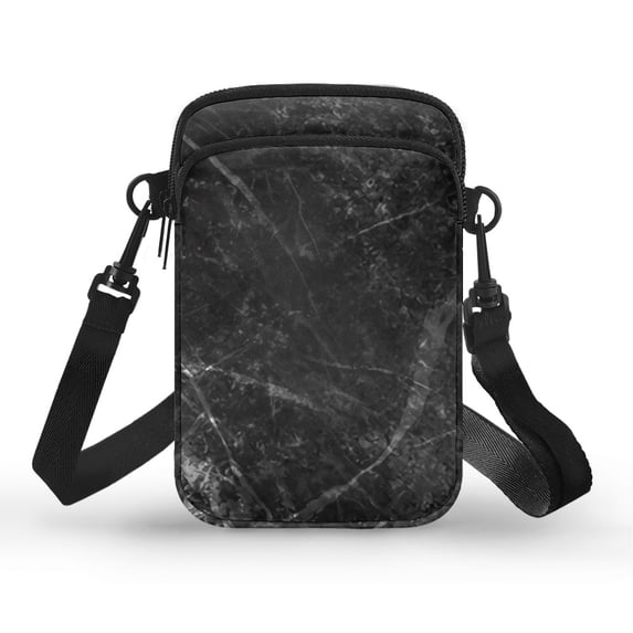 HELLHERO Grey Stone Texture with Zipper Women Shoulder Bag Polyester for Unisex