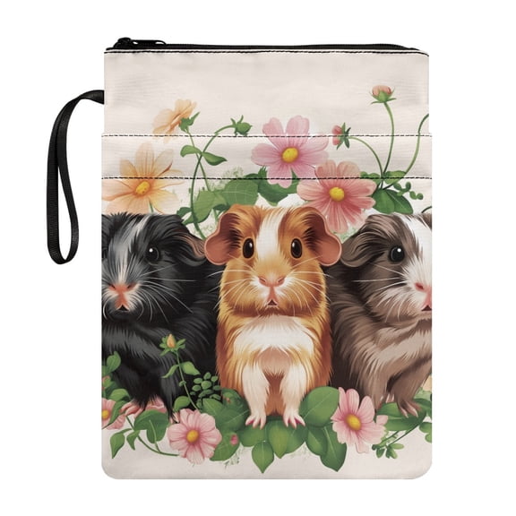 HELLHERO Guinea Pig Grove 1 pc Book Sleeve Protector with Waterproof Gift Book Storage Bag Carrying Book Case with Handle for Fater Book Carrying Case