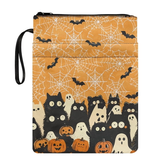 HELLHERO Halloween Book Covers Gift Bible Carrying Case with Waterproof Polyester Fabric Book Storage Bag Zipper for Prayer Books Lovers 11.42 x 8.66 Inch