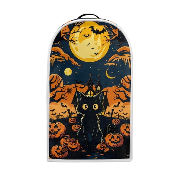 HELLHERO Halloween Cat Full Moon Food Processor Cover with Handle Proof Stain Dust Cover for Kitchen Home