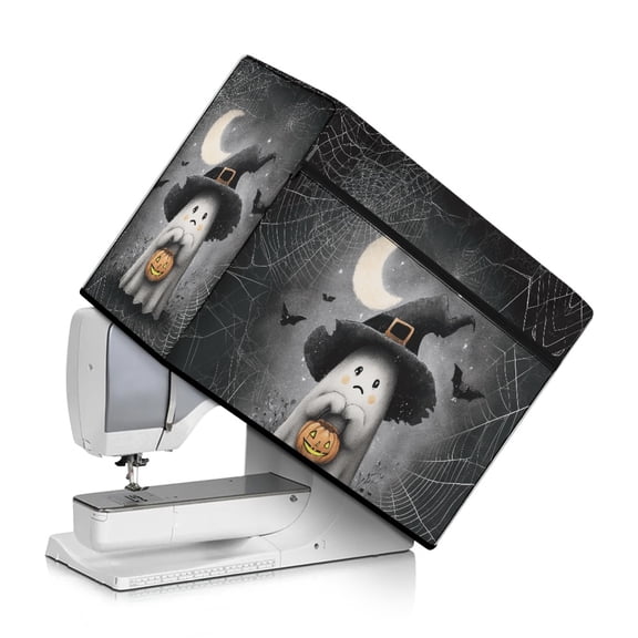 HELLHERO Halloween Cute Ghost Sewing Machine Protector Cover Soft Foldable Easy to Replacement and Clean