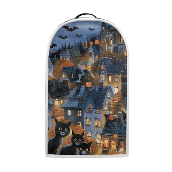 HELLHERO Halloween Night Village Blender Dust Cover 1Set Polyester 15.94"H x 9.45"L x 7.28"W for Kitchen Use AntiSlip