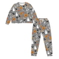 thumbnail image 1 of HELLHERO Halloween Pjs Set for Women Ghost Pumpkin Printed Drawstring Pajamas Soft Sleepwear Skull Printed Loungewear with Pockets, L, 1 of 5
