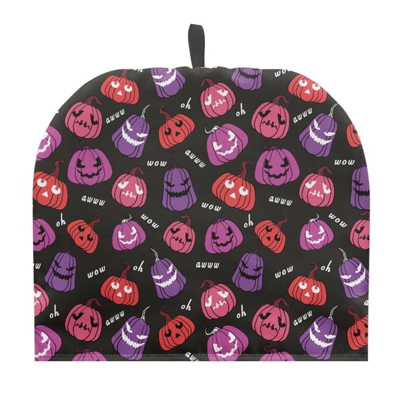 HELLHERO Halloween Pumpkin Pattern Polyester Canvas Tea Cozies Covers Warming & Insulating Lightweight for Hotel