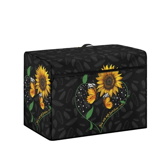 HELLHERO Halloween Sewing Machine Carring Cover with Carry Handle & Zipper Access Keep Clean and Safe Heart Shaped Sunflower Design