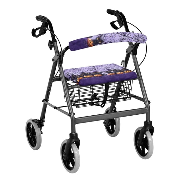 HELLHERO Halloween Theme Backrest Covers Removable and Washable for Elderly Adults Dust Proof Rollator Walker Seat Back Cover for Seniors Men Women
