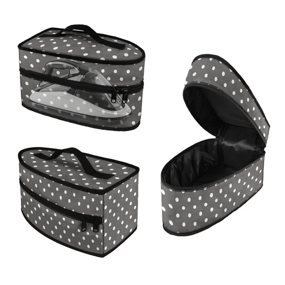 HELLHERO Handheld Iron Portable Storage Bag Polka Dots Design with Smooth Zipper Lightweight Travel Iron Organizer, Bag Only