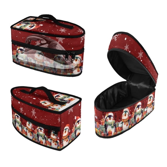 HELLHERO Handheld Steamer Iron Storage Bag Christmas Penguin Gift Pattern Durable Handheld Travel Steamer Organizer Fits Traveling Outing, Case Only