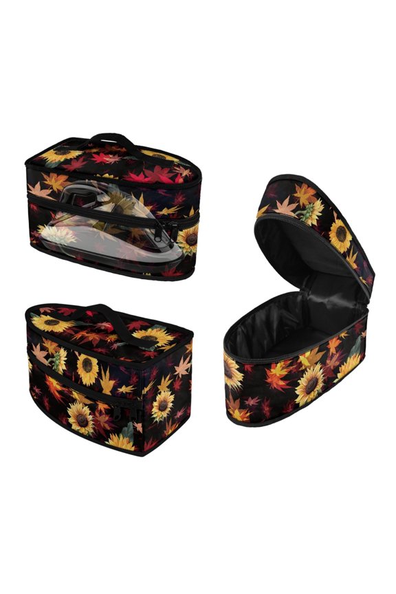 Handheld Travel Steamer Bag Autumn Leaves Sunflowers Universal for Most Iron Protective Travel Steamer Bag Closet, Bag Only