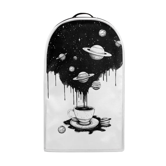HELLHERO Handle Food Processor Cover Planet Coffee Pattern Design for Reusable Polyester Keep Clean