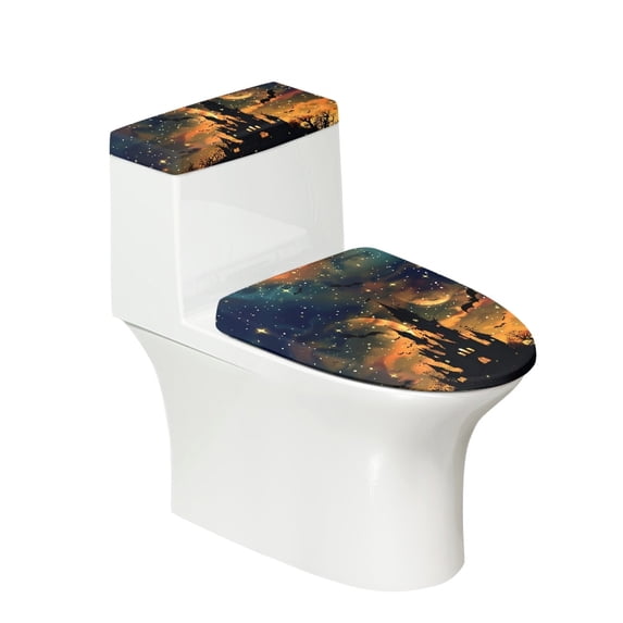 HELLHERO Happy Halloween Toilet Seat Covers Set 2 Pcs Set Comfortable and Practical Thanksgiving for Bathroom Home, Stretch