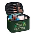thumbnail image 1 of HELLHERO Happy St Patrick's Day Travel Makeup Cosmetic Case Organizer Portable Cosmetic Bag Case Large Capacity Polyester With Brush Storage Door Room Essentials Travel Organizer, 1 of 6